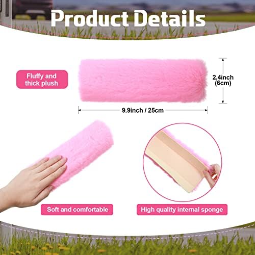 Boao 4 Pack Sheepskin Seat Belt Cover Shoulder Pad - Image 4