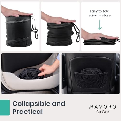 Mavoro Car Trash Can | Waterproof | Collapsible Pop-Up | 1 Gallon | 2-Pack - Image 3