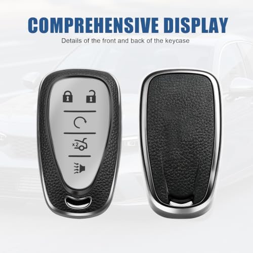 for Chevy Key Fob Cover, 5 Buttons TPU Leather Texture Key Cover - Image 4