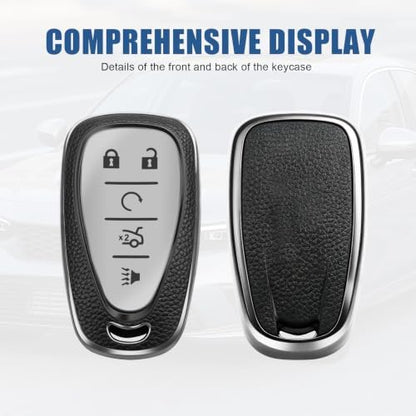 for Chevy Key Fob Cover, 5 Buttons TPU Leather Texture Key Cover - Image 4