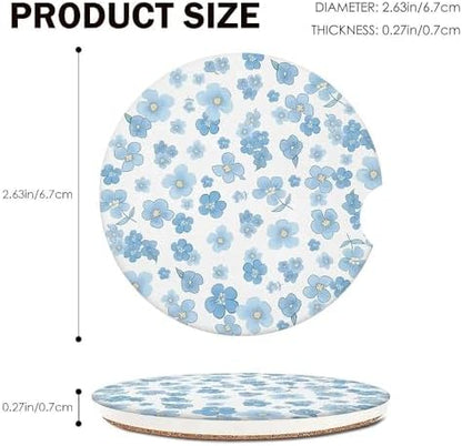 Cute Flowers Car Coasters Set of 2 - Image 3