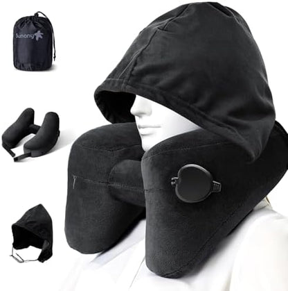 Sunany Neck Pillow for Travel Inflatable Airplane Pillow Comfortably Supports by Sunany