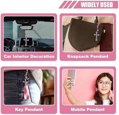 smilfuy 2PCS Car Rosary for Rearview Mirror - Image 4