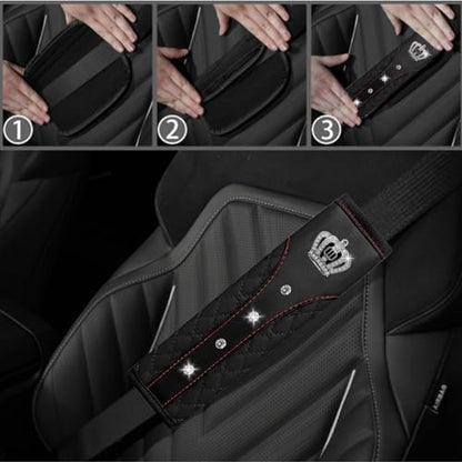 NBTEPEM 6 PCS Bling Car Accessories Set, Leather Steering Wheel Covers - Image 6