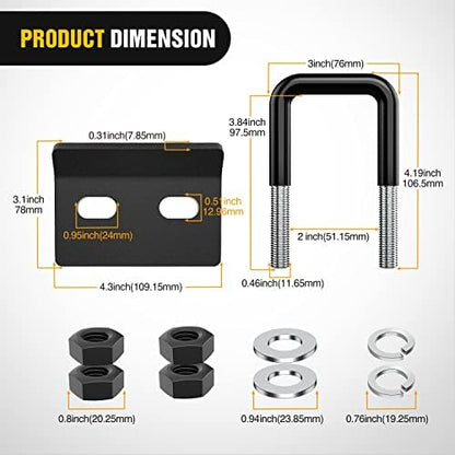Nilight Trailer Hitch Extender 7" fits 2 Inch Receiver w/Hitch Tightener - Image 4
