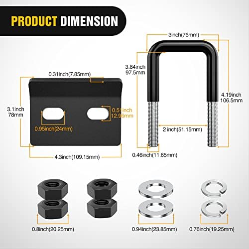 Nilight Dual Hitch Extender to 10", Rise Drop 7-1/2 inch w/Hitch Tightener - Image 4