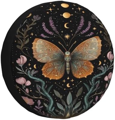 Night Sky Moth Spare Tire Cover Waterproof Wheel Cover 14 Inch Universal Fit by Unknown