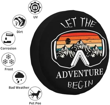 Let The Adventure Begin Spare Tire Cover Wheel Protectors Weatherproof - Image 5