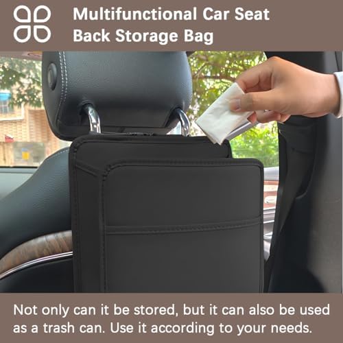 Zpana Car Seat Back Organizer, Leather Multipurpose Hanging Vehicle Backseat - Image 5
