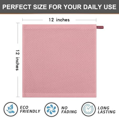 Kitinjoy 100% Cotton Waffle 6-Pack Kitchen Towels, Dried Roses - Image 5