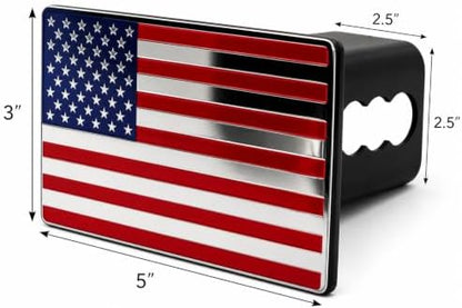2.5" American Flag Metal Trailer Hitch Cover - Image 2