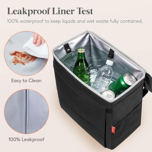 Lifewit Car Trash Can with Lid, Garbage Bag Hanging, Trash Bin, 3 Gallon - Image 6