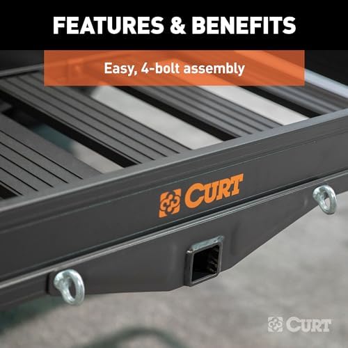 CURT 18113 49 x 22-1/2-Inch Black Aluminum Hitch Cargo Carrier, 500 lbs Capacity - Image 6