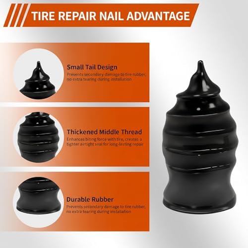 Tire Plug Kit, Tire Repair Kit – 168PCS Rubber Nails & Screws - Image 7