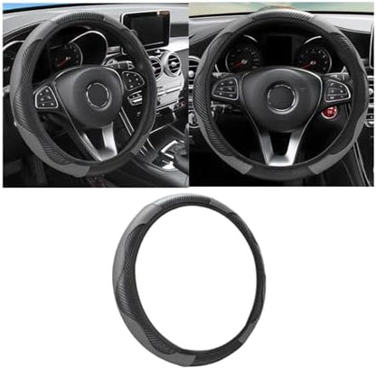 Osilly 15 Inch Carbon Fiber PU Leather Steering Wheel Cover by Osilly