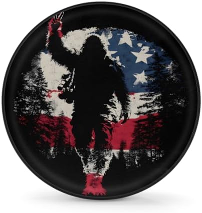 Rv Spare Tire Cover Wheel Bigfoot Funny USA Flag Tire Covers Wheel Protectors by FengQuGou