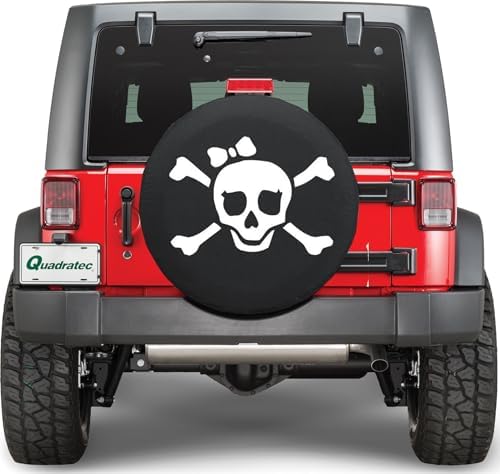 Quadratec Spare Tire Cover, Pirate Girl White Skull Graphic by Quadratec