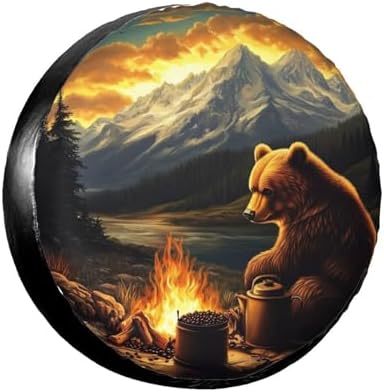 Bear with Mountains Spare Tire Cover by TZBVTAU