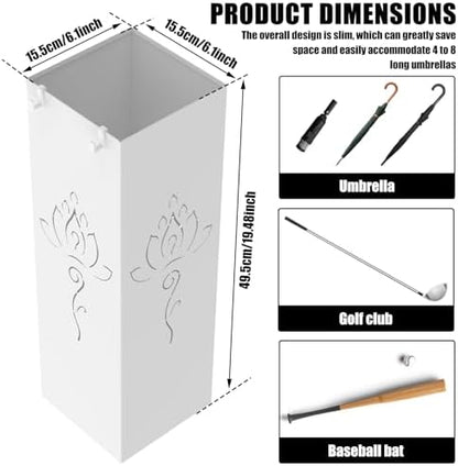 Square Metal Umbrella Holder, Square Free Standing Umbrella Rack Decorative - Image 2