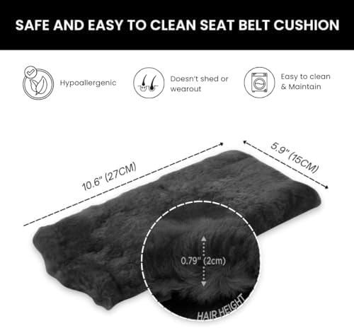 Andalus Genuine Sheepskin Car Seat Belt Cover Pad – Soft Fuzzy, Comfy Fluffy - Image 5