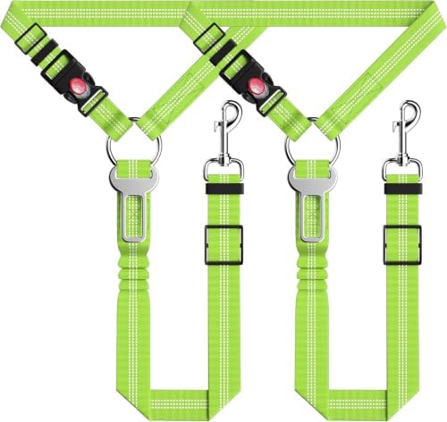 Seyezo Dog Car Seat Belt for Car, 2 Piece Set Retractable Dog Car Harness by Seyezo