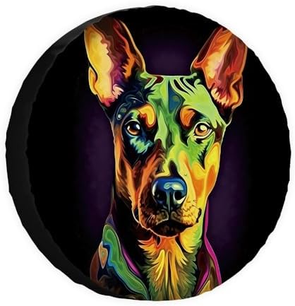 Colorful German Pinscher Dog Spare Tire Cover Pet Animal Wheel Protectors by GUGLILI