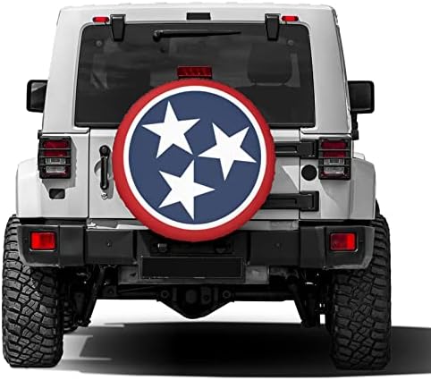 Tennessee Tri Star Flag Spare Tire Cover Dust-Proof Wheel Tire Cover Fit Trailer - Image 2