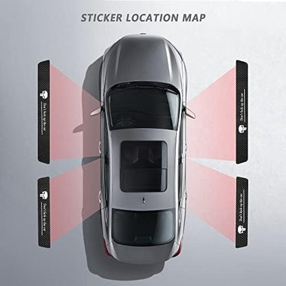 4PCS Carbon Fiber Car Door Sill Protector, Skull Design, Anti-Scratch and - Image 6