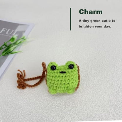 Cute Crochet Frog Car Decor, Rear View Mirror Accessories, Boho Hanging Charm - Image 3