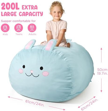 GAGAKU Stuffed Animal Bean Bag Cover Toy Storage, 24 Inches Kids BeanBag - Image 2