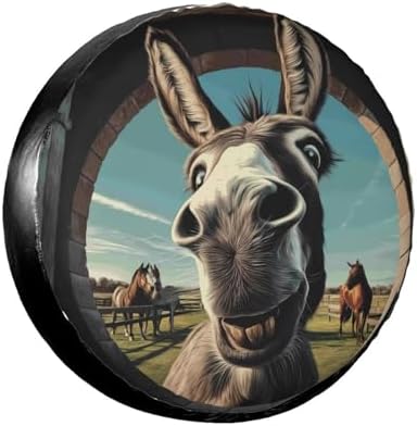 Funny Donkey Spare Tire Cover Wheel Protectors Weatherproof Sun Protection by Gayruaicjz