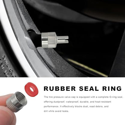 6 PCS Tire Valve Stem Caps, Nickel-Plated Metal Tyre Dust Caps - Image 3