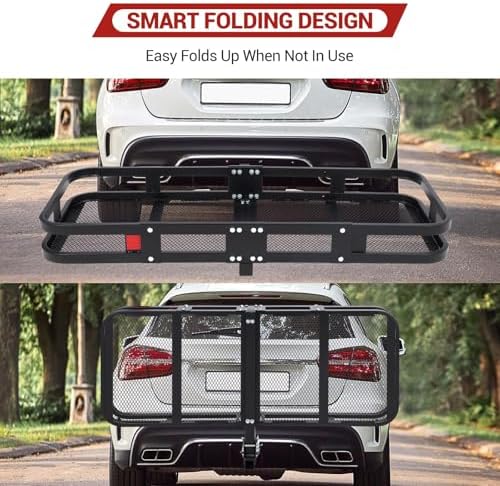 Heavy-Duty Folding Hitch Cargo Carrier 60x24x6'', 500 lbs Capacity – - Image 5