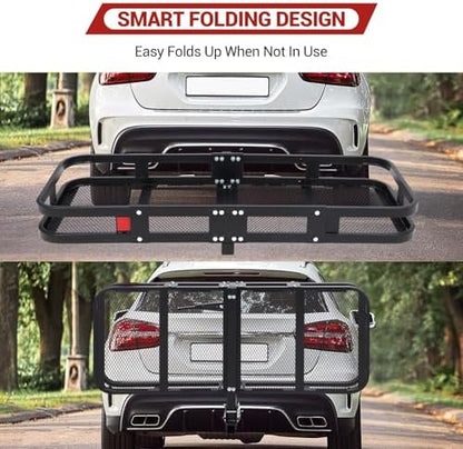 Heavy-Duty Folding Hitch Cargo Carrier 60x24x6'', 500 lbs Capacity – - Image 5