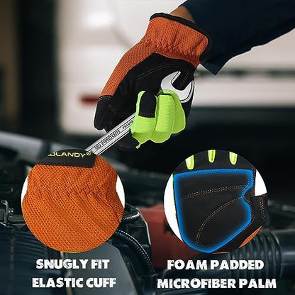 HANDLANDY Work Gloves for Men & Women, Utility Mechanic Working Gloves Touch - Image 2