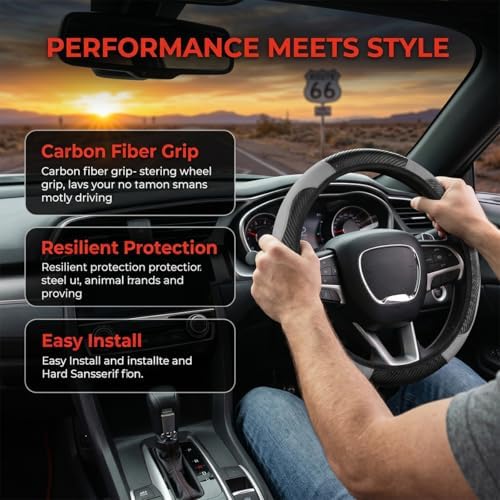 Zpana Car Steering Wheel Cover, Elastic Stretch Carbon Fiber Full Surround - Image 6