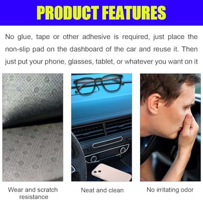 Car Dashboard Anti-Slip Silicone Pad, 7.9''x5.1'' Sticky Adhesive Mat - Image 4