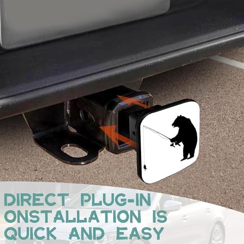 Trailer Hitch Cover, Wild Bear Fishing Tow Hitch Cover - Image 6