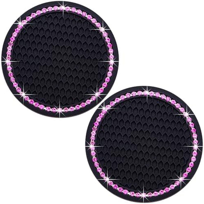 2PCS Bling Cup Holder Coaster, 2.75 Inch Auto Car Cup Holder Insert Coasters by MEAJOO