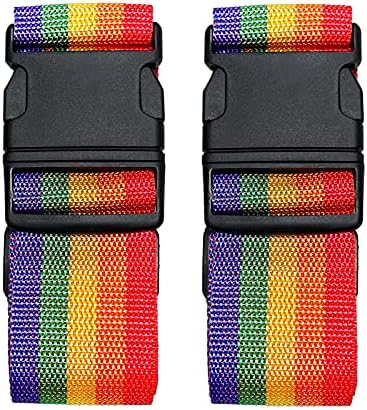 2 Pack Suitcase Belts, Adjustable Luggage Straps, Bright Colors Travel Packing - Image 2