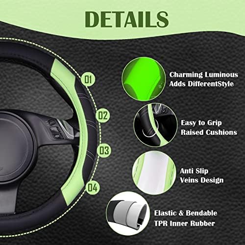 CAR PASS Line Rider Microfiber Leather Sporty Steering Wheel Cover Universal - Image 5