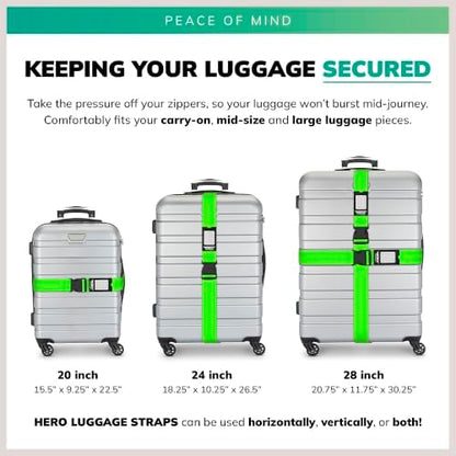 Hero Luggage Straps for Suitcases Heavy-Duty Adjustable Luggage Belt - Image 3