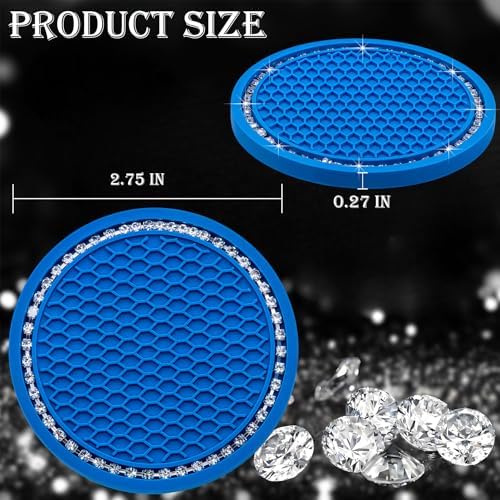 2PCS Bling Cup Holder Coaster, 2.75 Inch Auto Car Cup Holder Insert Coasters - Image 2