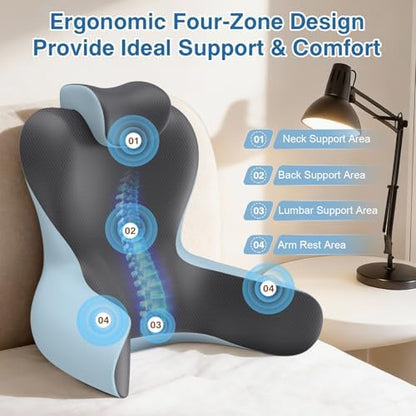 22" XL Reading Pillow Sitting in Bed, Back Support & Armrests - Image 3