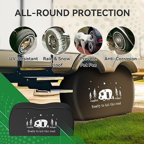 RV Tire Covers, Dual Axle Tire Covers 2 Pack, Fit 27"-30" Dia Tire - Image 2