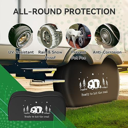 RV Tire Covers, Dual Axle Tire Covers 2 Pack, Fit 27"-30" Dia Tire - Image 2