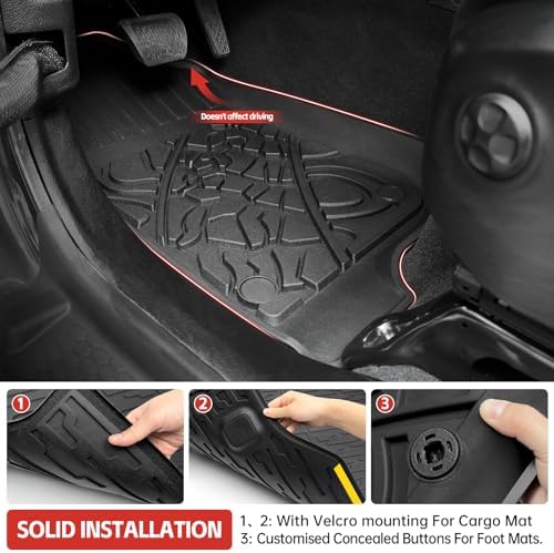 Cargo Mat with Floor Mat Compatible with 2021-2025 Jeep Wrangler JL Unlimited - Image 4