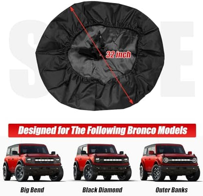 32 Inches Spare Tire Covers for Ford Bronco Base, Big Bend, Outer Banks 2/4 - Image 2