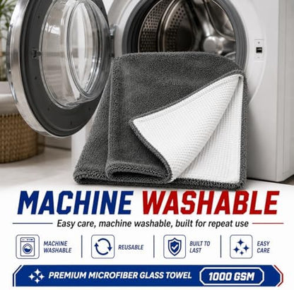 Hybrid Glass Microfiber Towel – Waffle Weave & Plush Dual Action Cleaning Cloth - Image 7