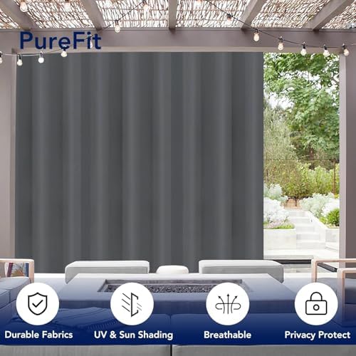PureFit Outdoor Curtains for Patio Waterproof Weatherproof Outside Curtains - Image 3